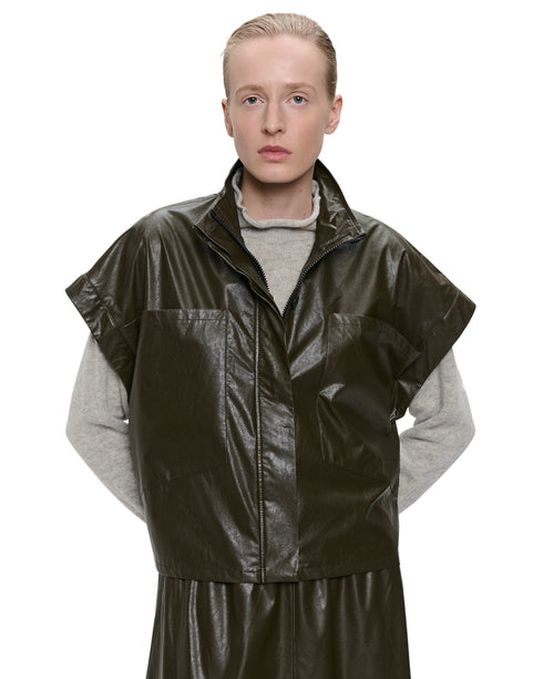 Leather Bluse